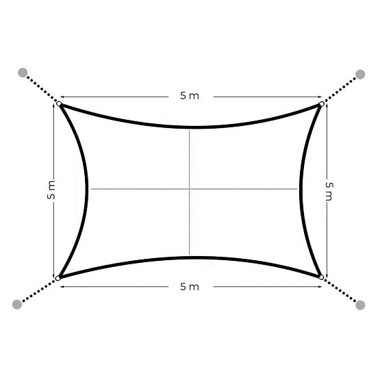 Toile d'ombrage carrée 5x5m imperméable ModernHome - beige