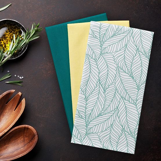 Torchon de cuisine LETTY couleur turquoise motif imprimé style moderne 50x70 ameliahome