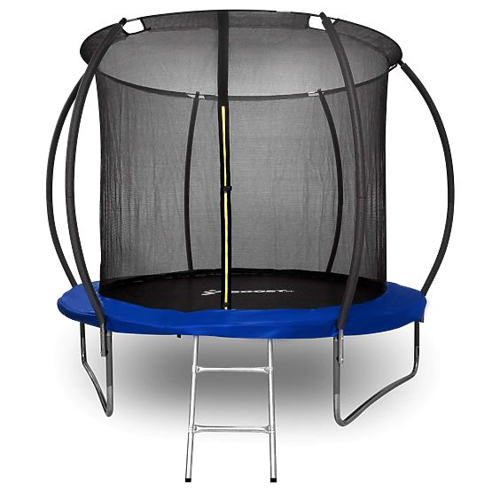 Trampoline avec filet et échelle HENZEN 244 cm bleu FT 8