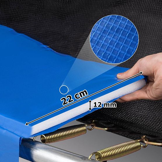 Trampoline avec filet et échelle HENZEN 244 cm bleu FT 8