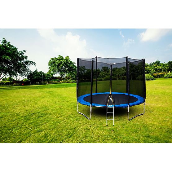 Trampoline de jardin avec filet extérieur de 8 pieds de diamètre 244-252 cm + échelle