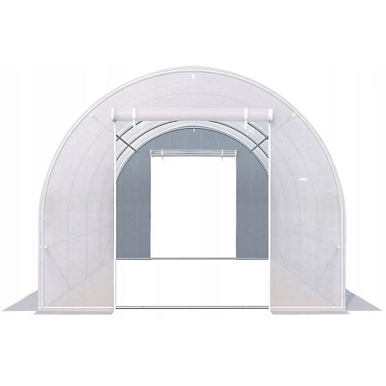 Tunnel de serre de jardin 3x2x2 m cadre métallique polyvalent film blanc 2 entrées