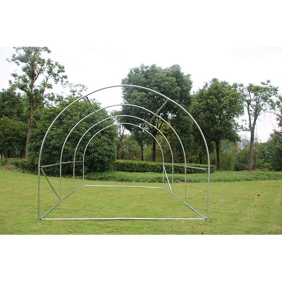 Tunnel de serre de jardin 3x2x2 m cadre métallique polyvalent film blanc 2 entrées