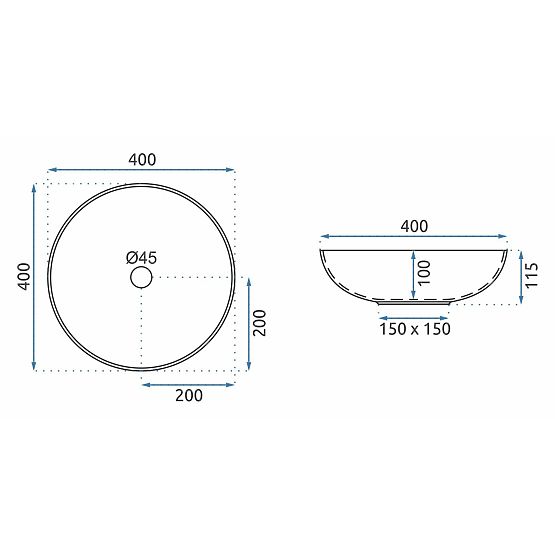 Vasque à poser Rea Arte gris foncé