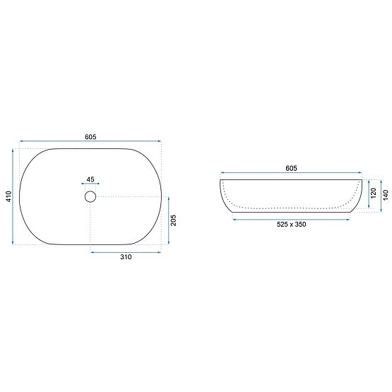 Vasque à poser Rea CLEO 61 BLACK AIAX MATT