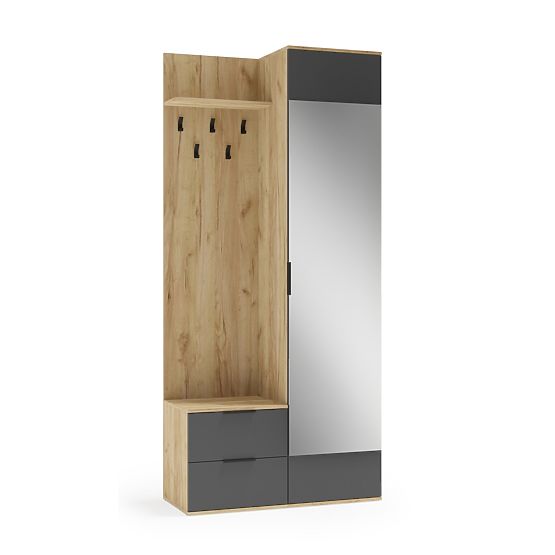 Vestiaire CORAL chêne doré / anthracite (3p=1ks)