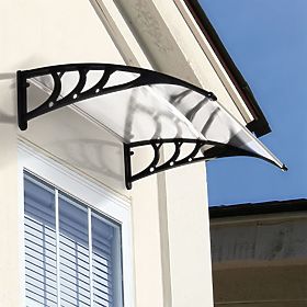 Abri de porte 100x80 cm avec couverture en polycarbonate 100x80 cm