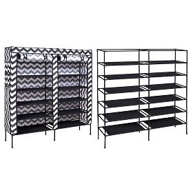 Armoire à chaussures en textile Gabi - zèbre