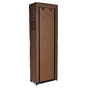 Armoire à chaussures en textile Lea - brun foncé
