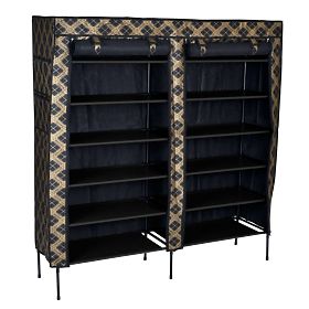 Armoire à chaussures en tissu Gabi - motif carreaux