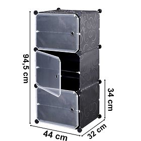 Armoire à chaussures modulaire Pola noire