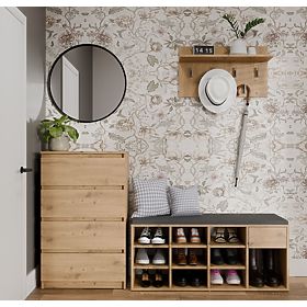 Armoire à chaussures ouverte TALLIN CHÊNE ARTISAN pour entrée