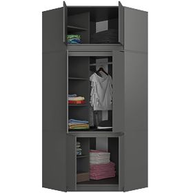 ARMOIRE D'ANGLE AVEC RALLONGE S100 GRIS GRAPHITE