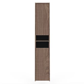 Armoire de salle de bain, colonne haute Pezzo noyer, rainurée