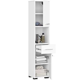 ARMOIRE DE SALLE DE BAIN FIN COLONNE 30 2D 1SZ 1W 140cm PK BLANC