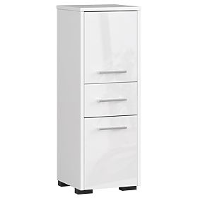 ARMOIRE DE SALLE DE BAIN FIN COLONNE 30 2D 1SZ 85cm PK BLANC BRILLANT