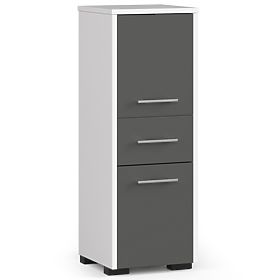 ARMOIRE DE SALLE DE BAIN FIN COLONNE 30 2D 1SZ 85cm PK BLANC / GRIS