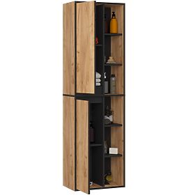 ARMOIRE DE SALLE DE BAIN MURALE VAMI W50 2D 6P CHÊNE CRAFT / NOIR