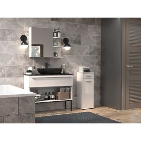 Armoire de Salle de Bain Nel V DS BLANC BRILLANT