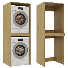 Armoire de salle de bain pour lave-linge et sèche-linge POLA TWIN Étagère Colonne CHÊNE ARTISAN