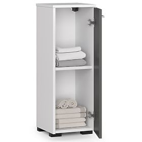 ARMOIRE DE SALLE DE BAIN SUR PIED FIN S30 1D BLANC / GRIS