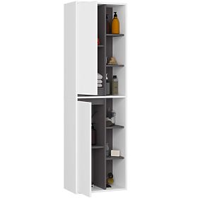 ARMOIRE DE SALLE DE BAIN SUSPENDUE VAMI W50 2D 6P BLANC / GRIS GRAPHITE