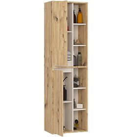 ARMOIRE DE SALLE DE BAIN SUSPENDUE VAMI W50 2D 6P CHÊNE ARTISAN / CACHEMIRE