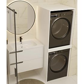 Armoire pour Machine à Laver et Sèche-linge POLA TWIN Blanche