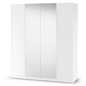 Armoire à quatre portes Neroli, arc/miroir, blanc, lectus