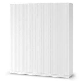 Armoire à quatre portes Neroli, rainures simples, blanche, lectus