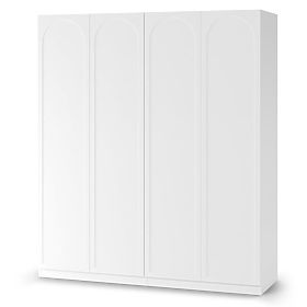 Armoire à quatre portes Neroli, remplissage en arc, blanc, lectus