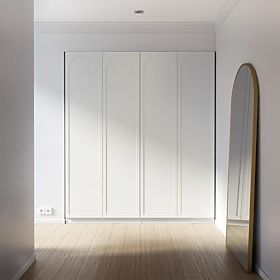 Armoire à quatre portes Neroli, remplissage en arc, blanc, lectus