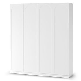 Armoire à quatre portes Neroli, remplissage en arc, blanc