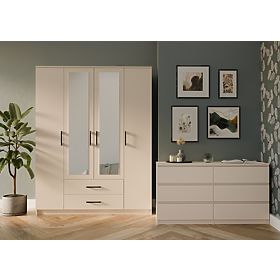 Armoire Romana 160 X 205 MIROIR BEIGE CACHEMIRE