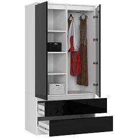 ARMOIRE S90 2D 2SZ CLP PK NOIR BRILLANT