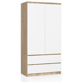 ARMOIRE S90 2D 2SZ CLP PK SONOMA / BLANC
