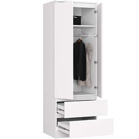 ARMOIRE STAR S 60 cm 2 PORTES 2 TIROIRS PK BLANCHE