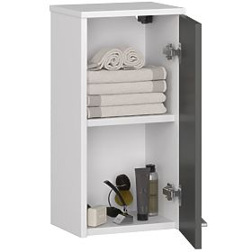 ARMOIRE SUSPENDUE SALLE DE BAIN FIN W30 1P BLANC / GRIS