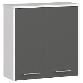 Armoire suspendue W 60 cm FIN 2D - blanc-gris graphite