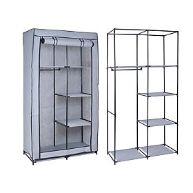 Armoire textile avec 6 étagères Mira - gris