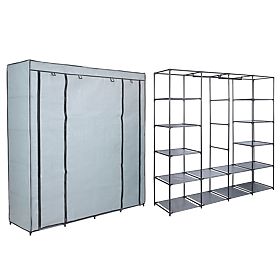 Armoire textile avec étagères Olena grise