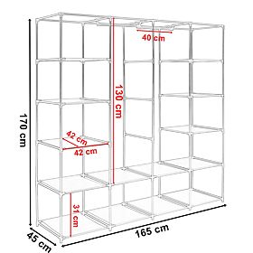 Armoire textile avec étagères Olena grise