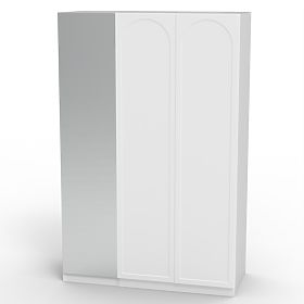 Armoire trois portes Neroli, miroir/panneau arc, blanc