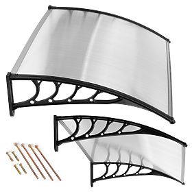Auvent de porte 120x100 cm abri protection polycarbonate
