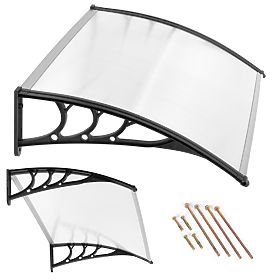 Auvent de porte 150x80 cm abri protection polycarbonate, MultiGarden