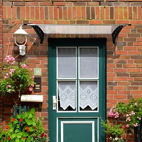 Auvent de porte 150x80 cm abri protection polycarbonate, MultiGarden