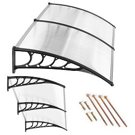Auvent de porte 200x100 cm en polycarbonate à double couverture