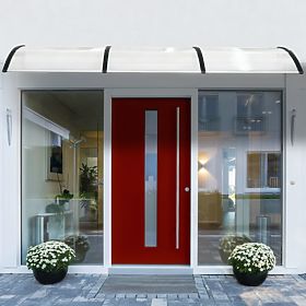 Auvent de porte 200x100 cm en polycarbonate à double couverture