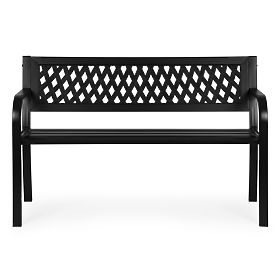 Banc de jardin avec dossier à treillis 120x50 cm en métal noir parc MultiGarden, MultiGarden
