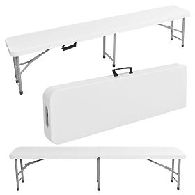 Banc pliant de restauration 180 cm blanc